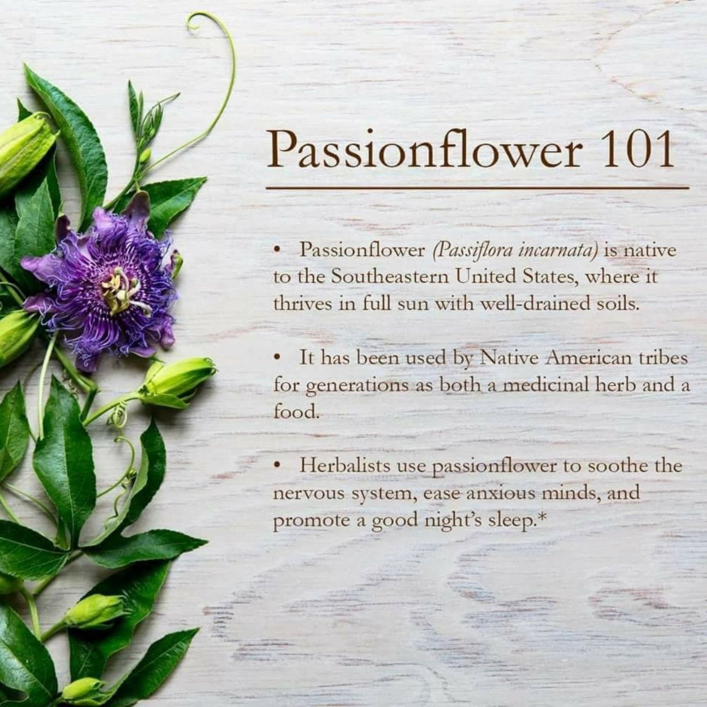 (Nature Flowers Incense) Organic Passionflower (Passiflora Incarnata) - Pack sizes of 3, 5, 10, 30, 50 and 100 grams (Ready Stock)